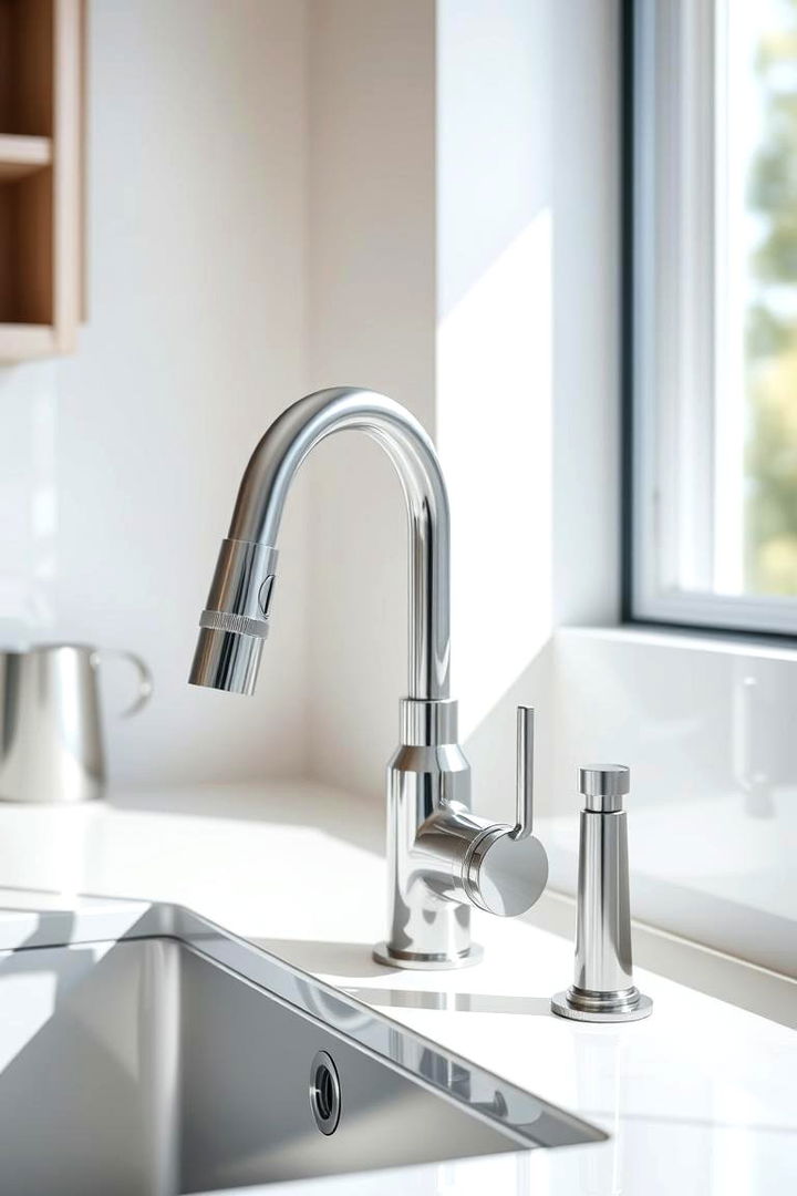 Elegant Faucets with Ergonomic Design - 22 Corner Kitchen Sink Ideas