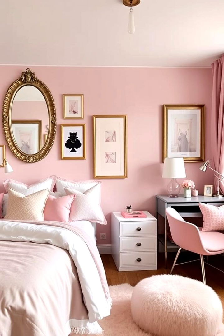 Elegant Finishing Touches - 22 Pink Dorm Room Ideas