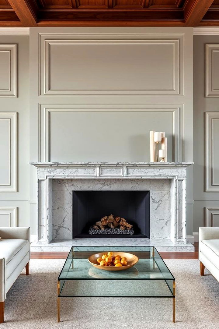 Elegant Fireplace Surround with Sage Tones - 22 Sage Green Fireplace Ideas