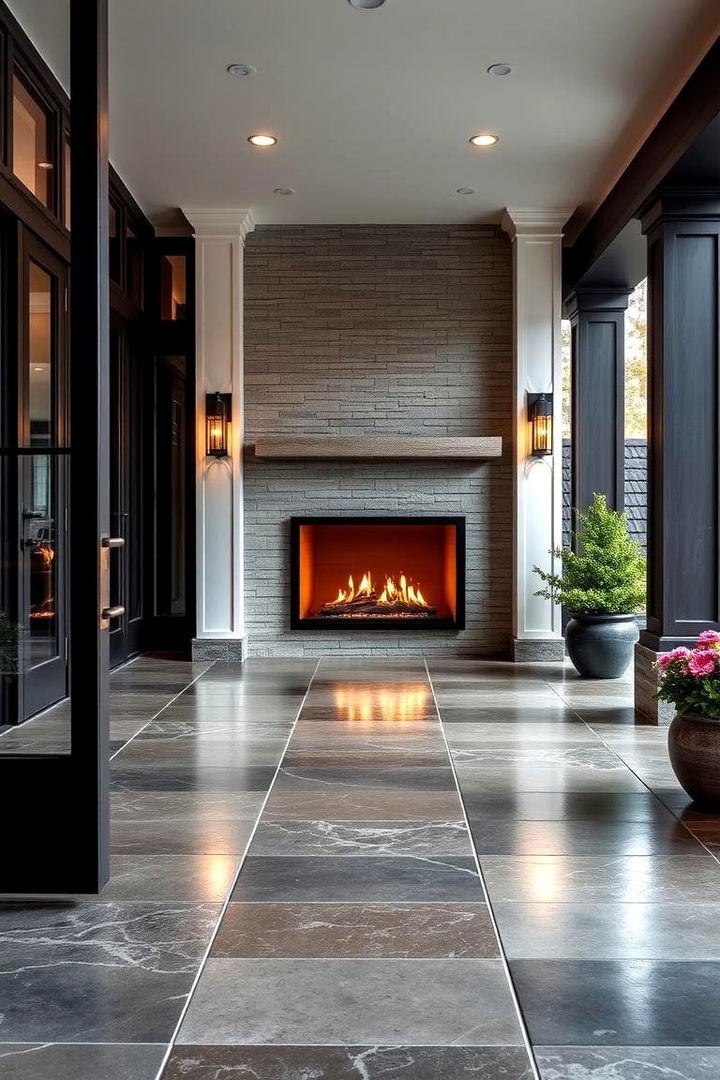 Elegant Floor Finishes - 22 Screened-in Porch With Fireplace Ideas