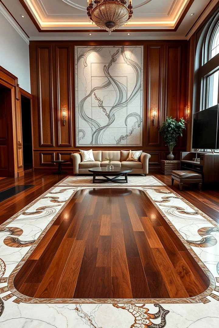 Elegant Flooring Choices - 22 Mansion Living Room Ideas