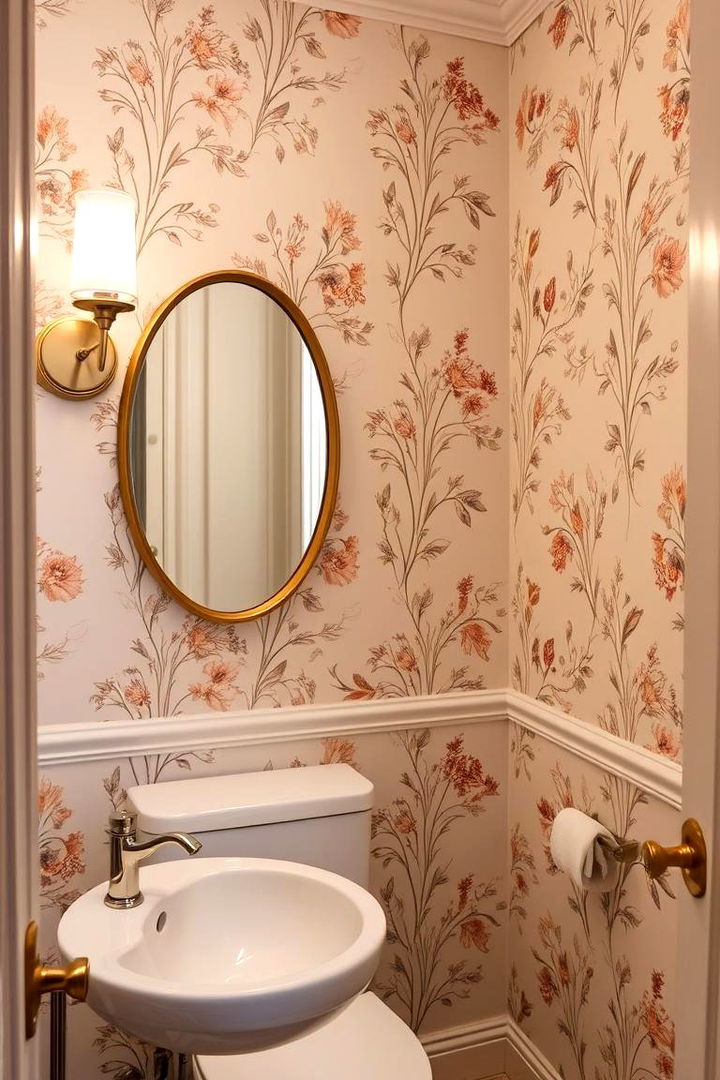 Elegant Floral Designs - 22 Powder Room Wallpaper Ideas