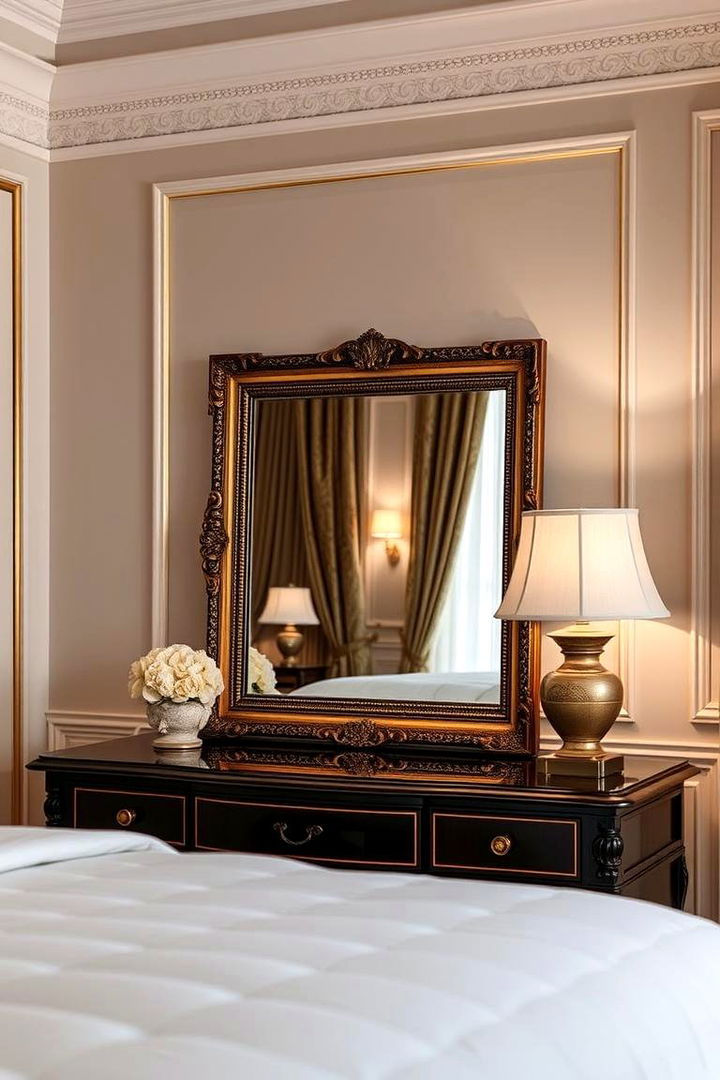 Elegant Framing - 22 Mirror Behind Nightstand Design Ideas
