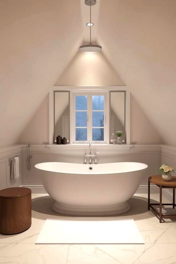 Elegant Freestanding Tub Features - 22 Attic Bathroom Ideas