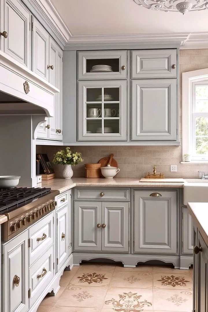 Elegant French Country - 22 Light Blue Kitchen Cabinets Ideas