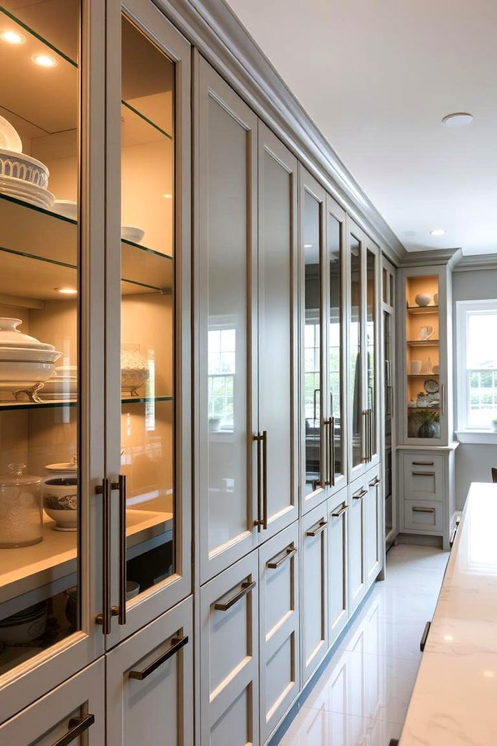 Elegant Glass Front Transformations - 22 Painting Kitchen Cabinet Ideas