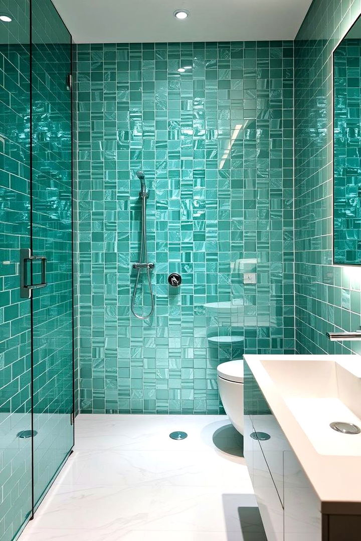 Elegant Glass Tiles - 22 Bathroom Tile Ideas