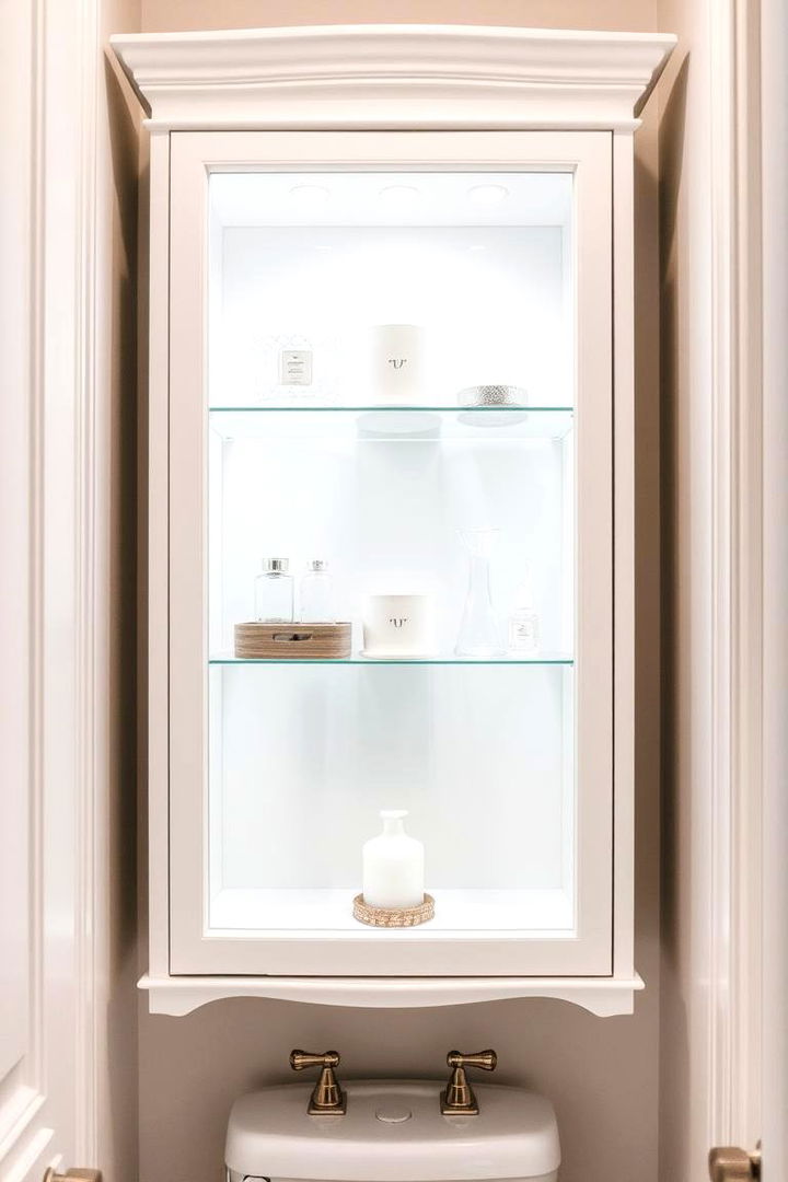 Elegant Glass front Display Cabinets - 22 Bathroom Closet Ideas
