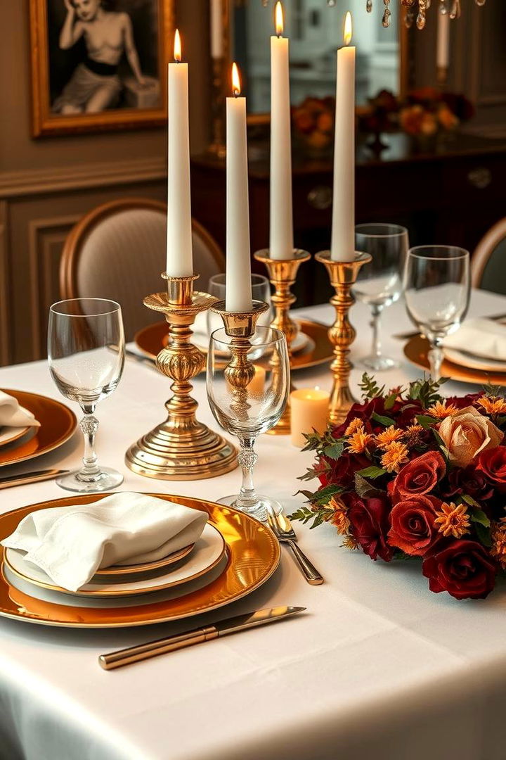 Elegant Gold Accents - 22 Thanksgiving Table Settings