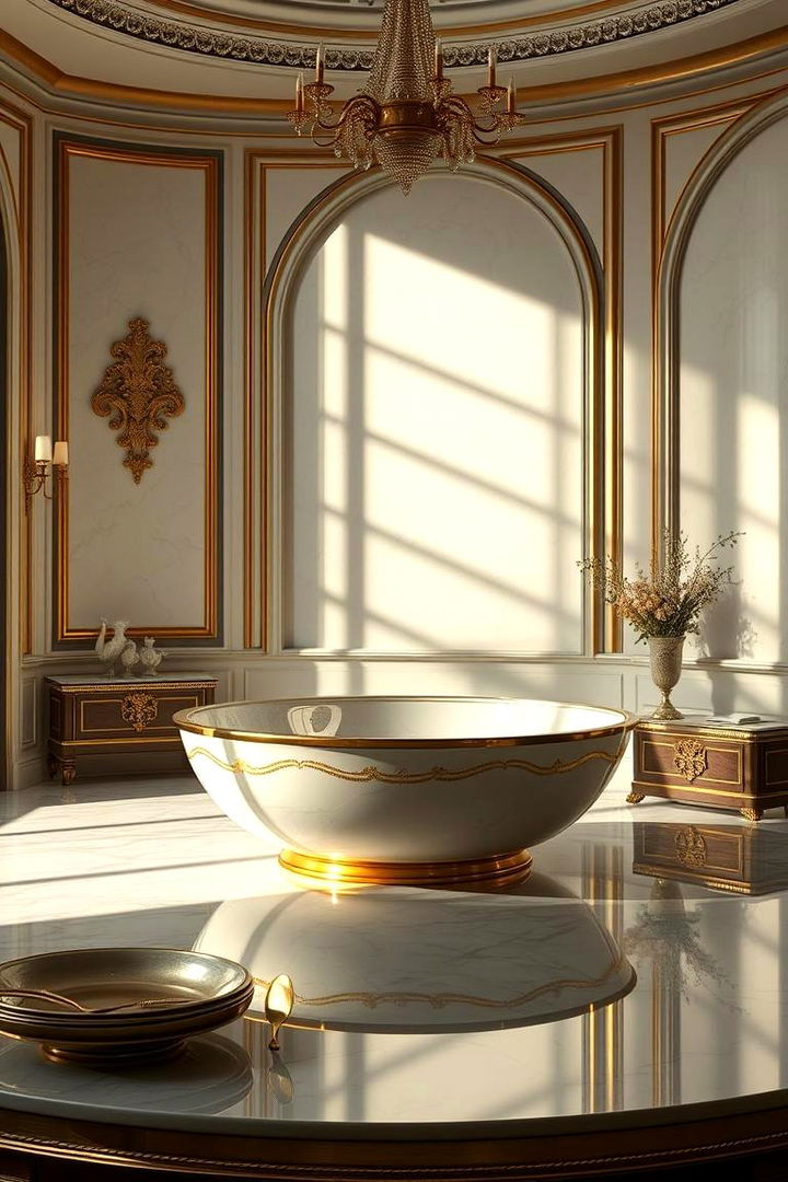 Elegant Gold Accents Dough Bowl - 22 Dough Bowl Decor Ideas