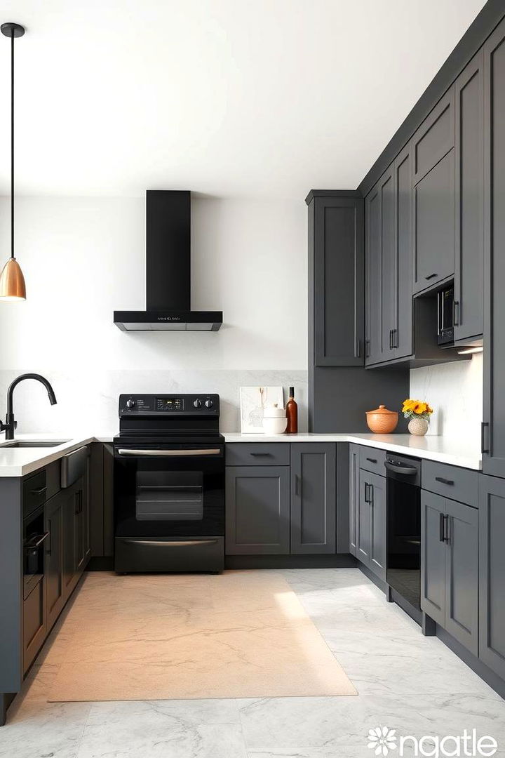 Elegant Grey Cabinets - 22 What Color Cabinets Go With Black Appliances
