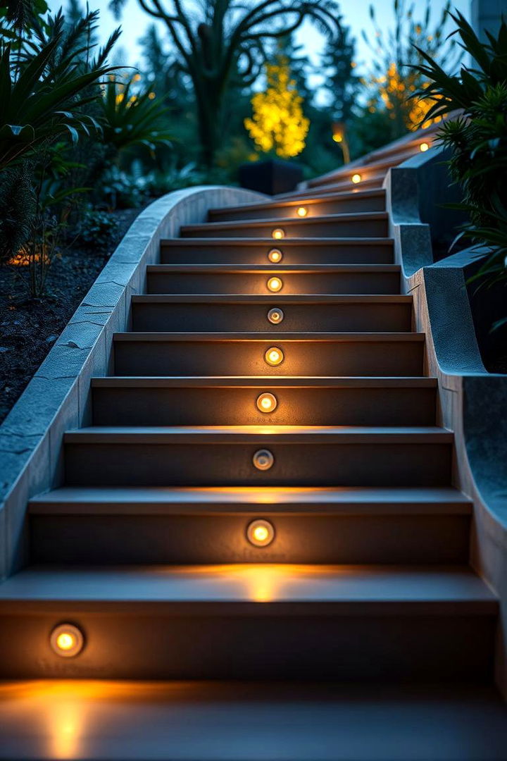 Elegant LED Step Lights - 22 Garden Lighting Ideas