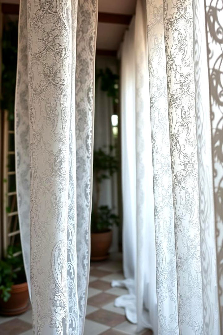 Elegant Lace Panels for a Soft Romantic Feel - 22 Patio Curtain Ideas