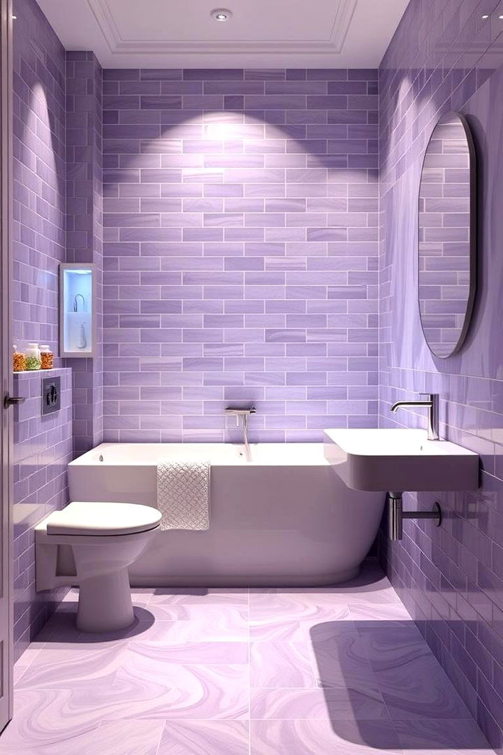 Elegant Lavender Tiles and Flooring - 22 Purple Bathroom Ideas