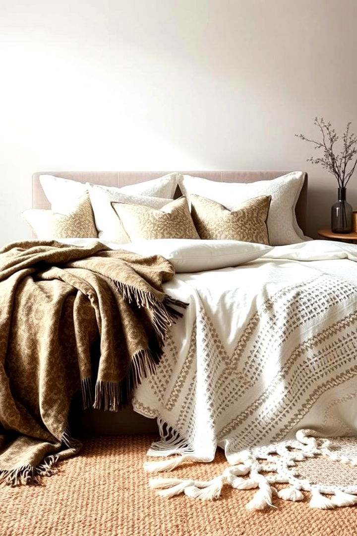 Elegant Layering Strategy - 22 Beige Bedroom Ideas