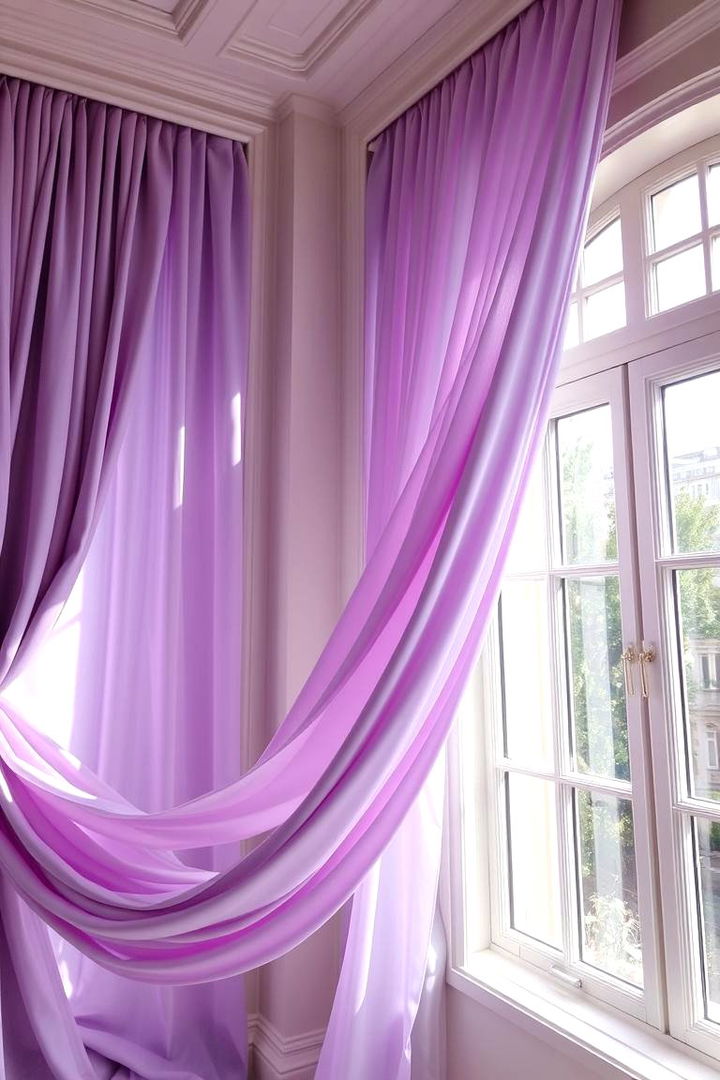 Elegant Lilac Drapery - 22 Lilac Bedroom Ideas