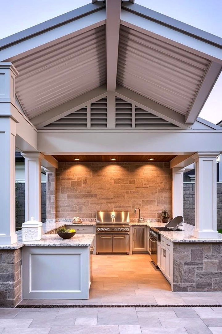 Elegant Louvered Roof Designs - 22 Outdoor Kitchen Roof Ideas