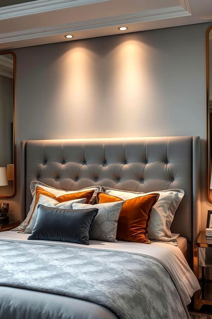 Elegant Luxe Finishes - 22 Grey Headboard Bedroom Ideas