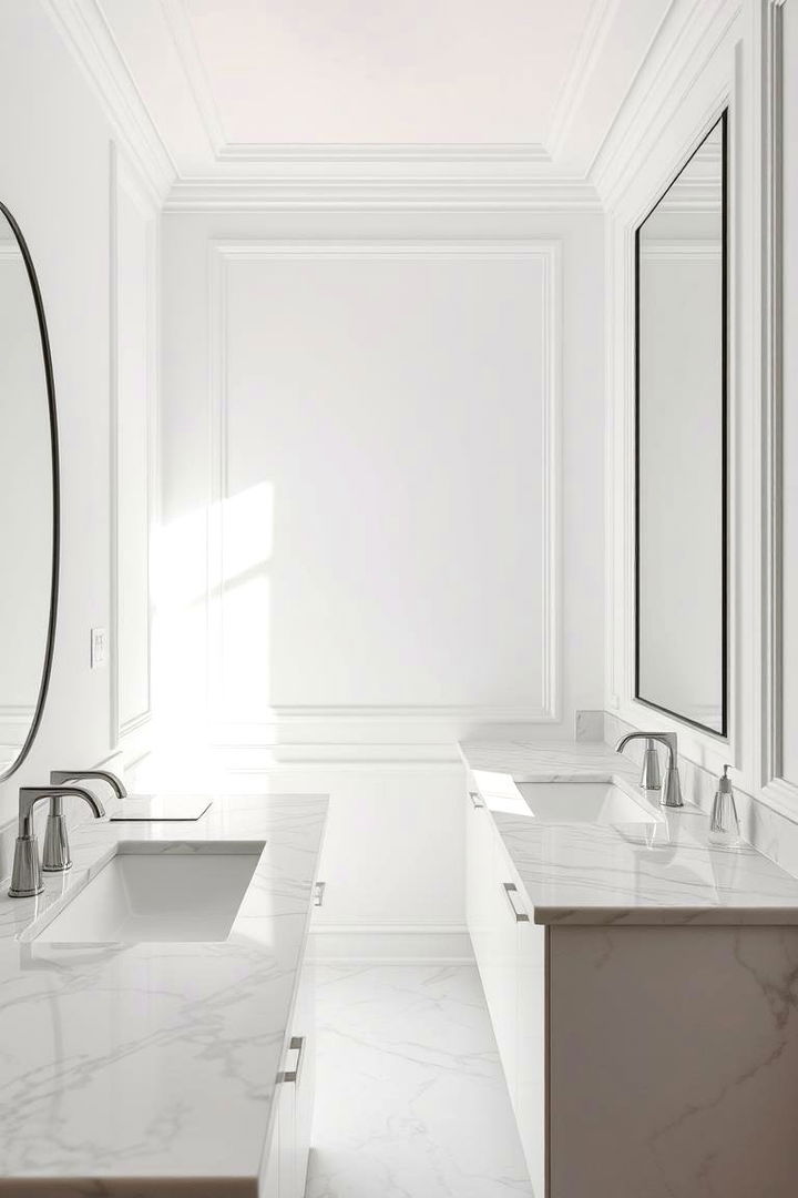 Elegant Marble Accents - 22 Grey and White Bathroom Ideas