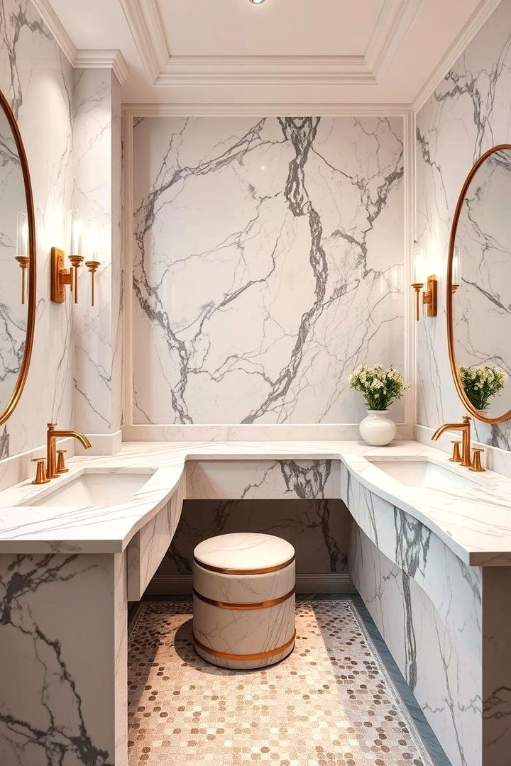 Elegant Marble Accents - Romantic Bathroom Ideas for a Serene Retreat