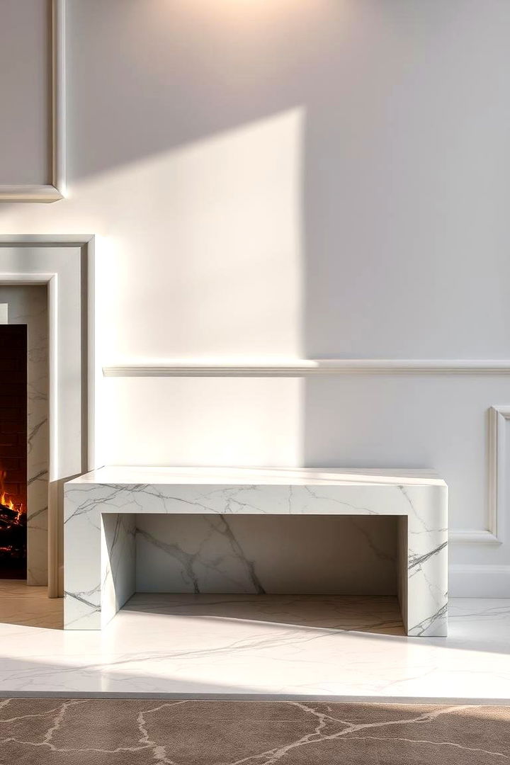 Elegant Marble Fireplace Benches - 22 Fireplace Bench Ideas