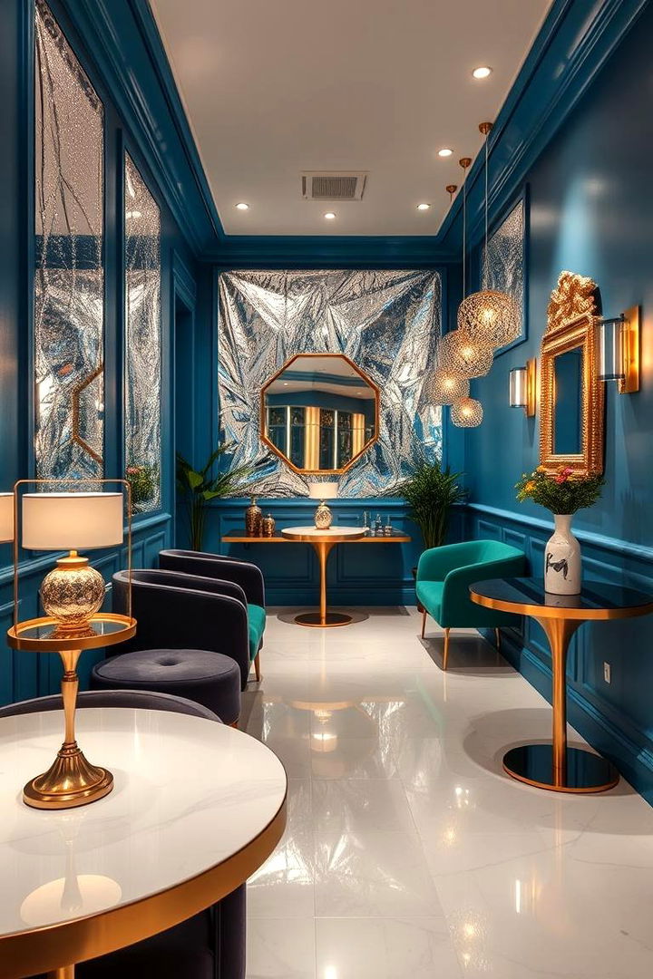Elegant Metallic Highlights - 22 blue and green bedroom ideas