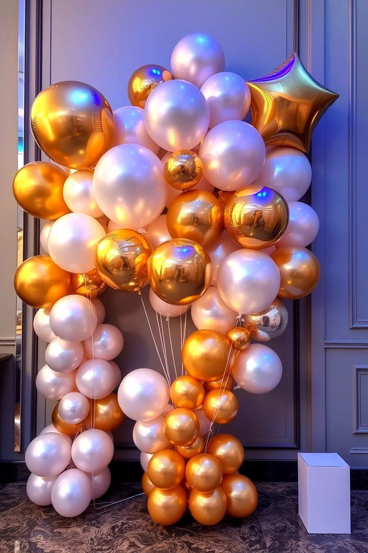 Elegant Metallic Touch Centerpiece - 22 Balloon Centerpiece Ideas