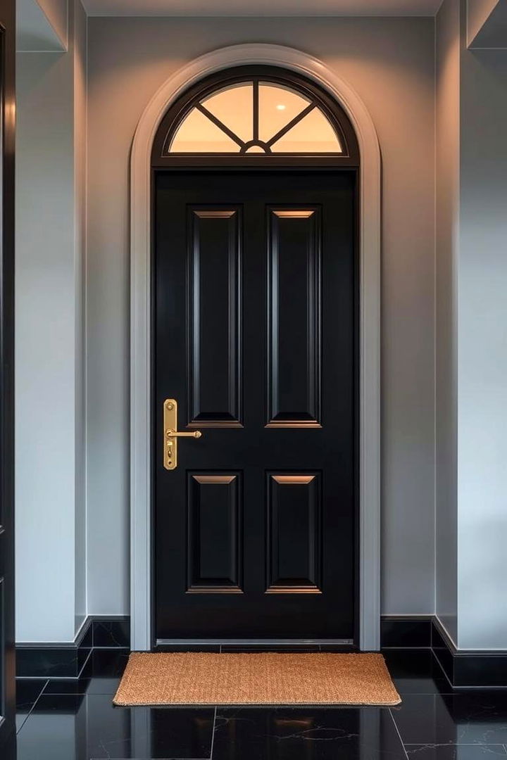 Elegant Metallic Touch - 22 Black Front Door Ideas