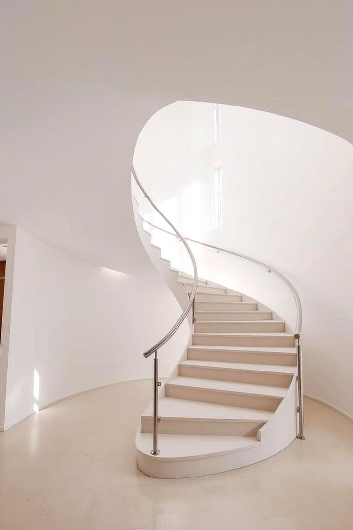 Elegant Minimalist Curved Staircase - 22 Curved Staircase Ideas