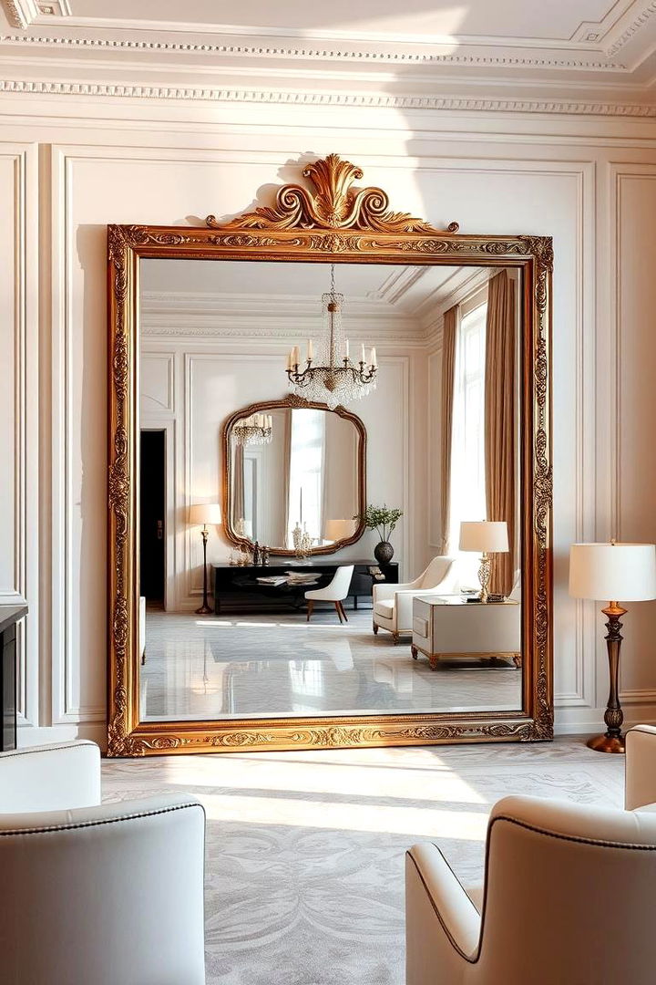 Elegant Mirrored Surfaces - 22 Art Deco Living Room Ideas