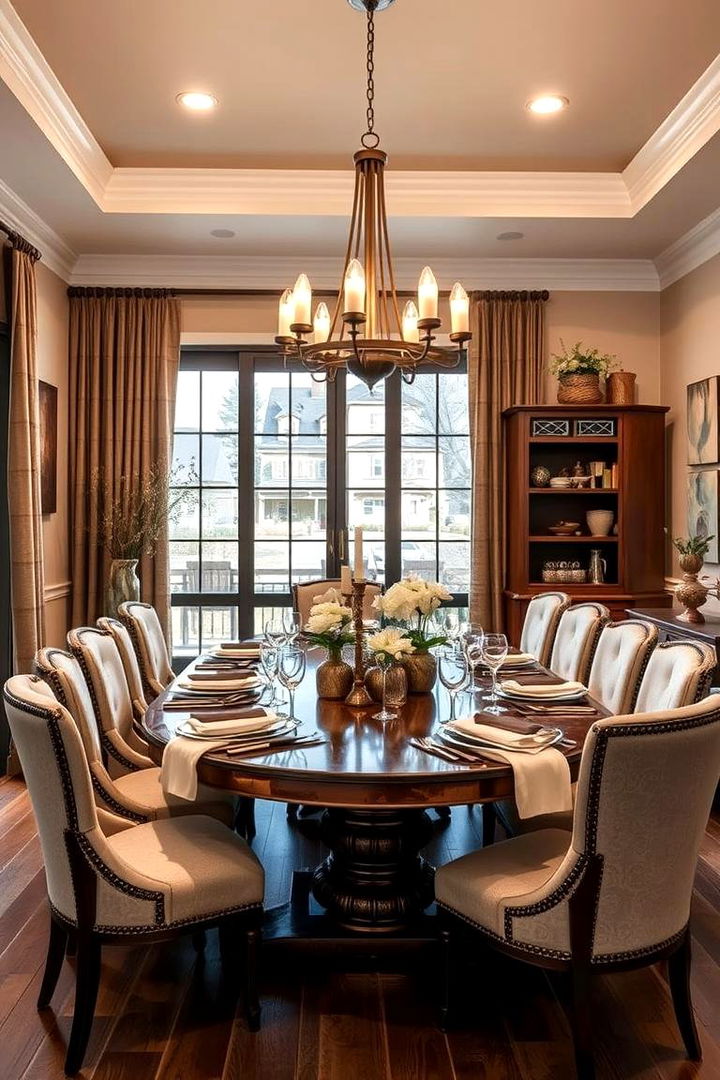 Elegant Mixed Metals Accents - 22 Craftsman Dining Room Ideas