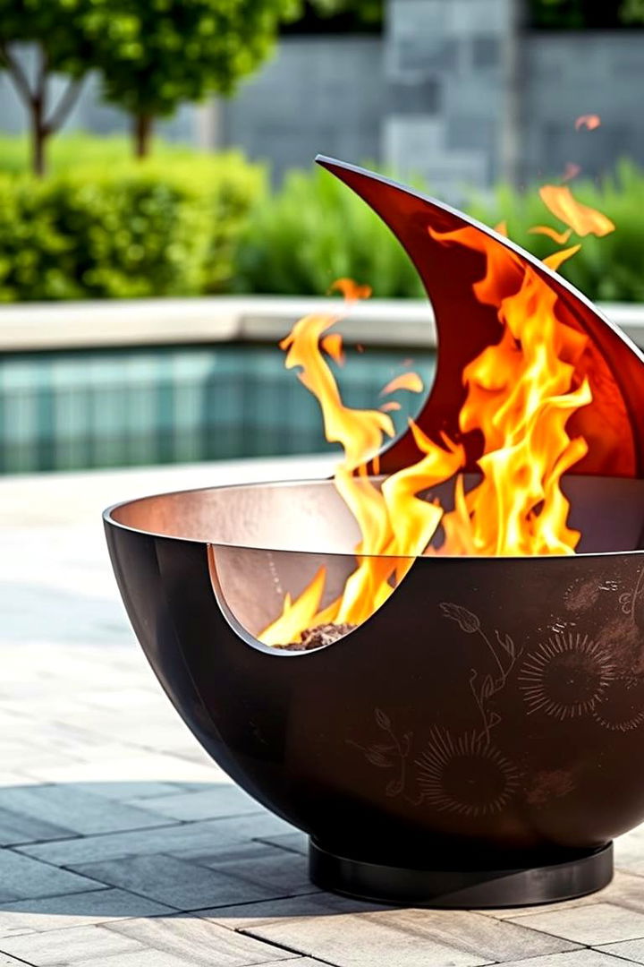 Elegant Modern Sculptural - 22 Metal Fire Pit Ideas