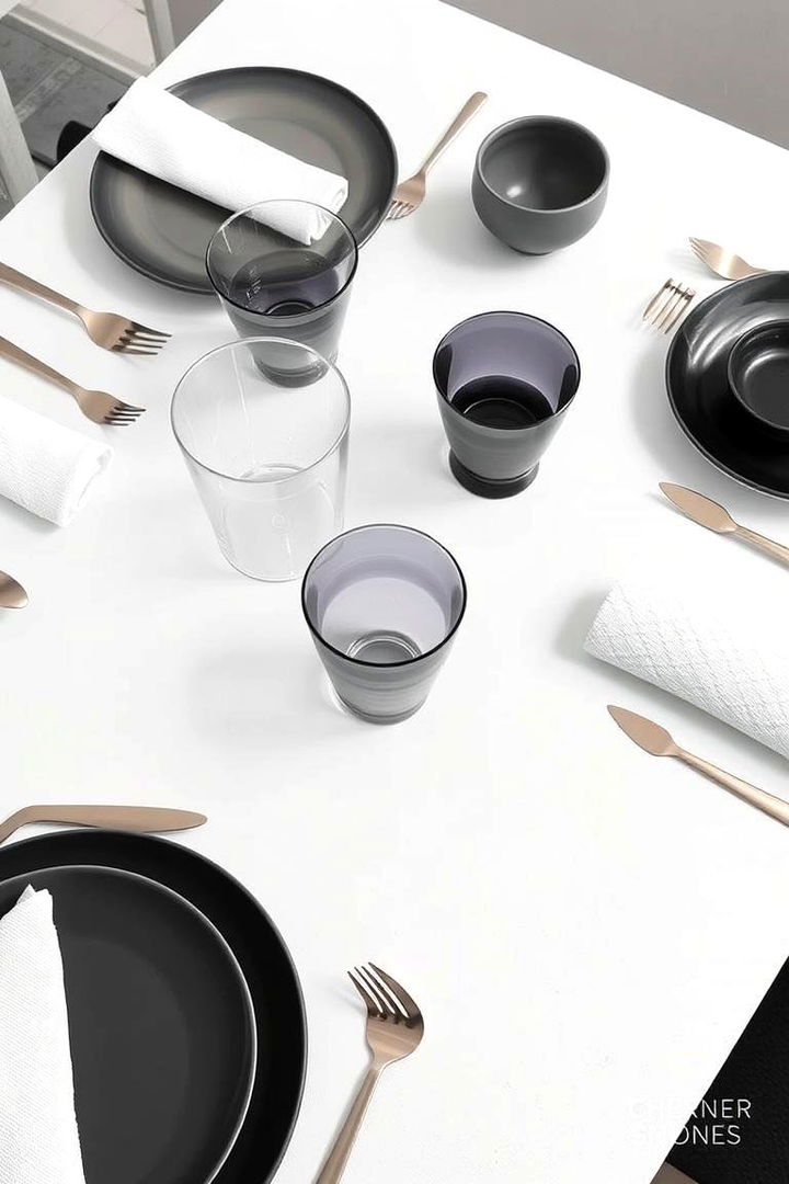 Elegant Monochrome Tablescape - 22 Tablescape Ideas