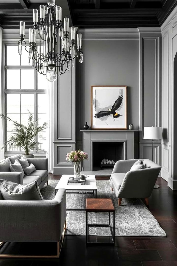 Elegant Monochrome Touches - 22 Grey and Sage Green Living Room Ideas