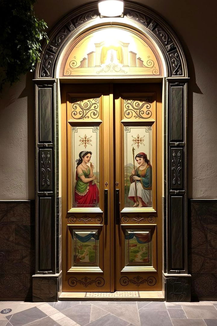 Elegant Mural Artwork - 22 Spanish Style Front Door Ideas