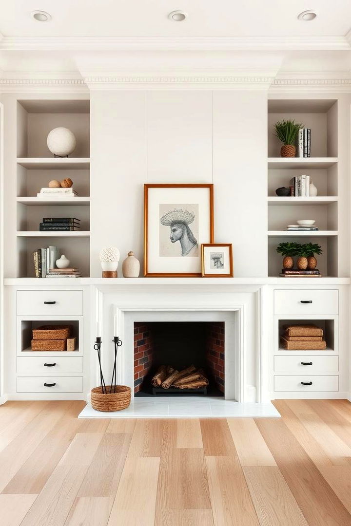 Elegant Open Shelving - 22 Fireplace Floating Shelves Design Ideas