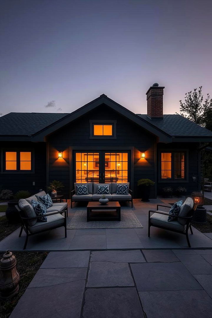 Elegant Outdoor Patios - 22 Dark Olive Green House Designs