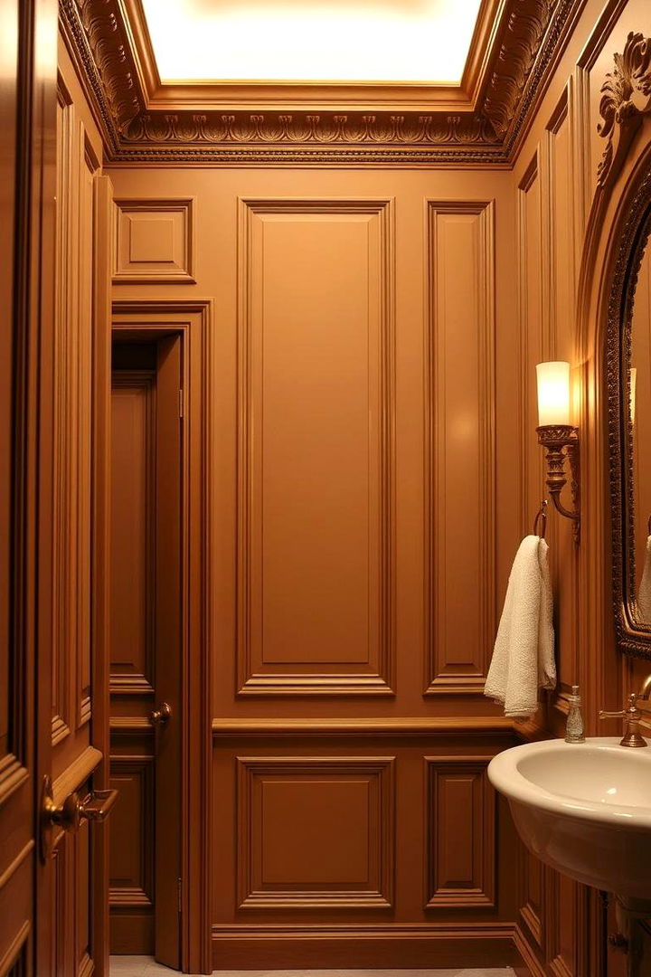 Elegant Panel and Molding Combination - 22 Bathroom Wainscoting Ideas