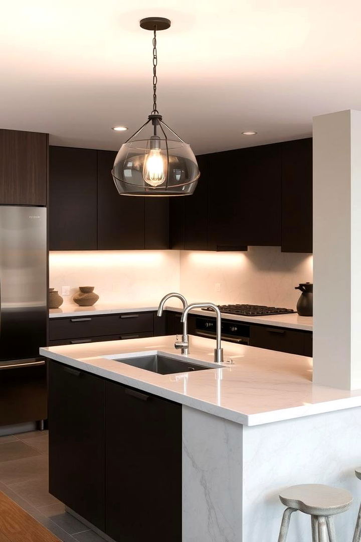 Elegant Pendant Lights Over the Sink - 22 Kitchen Sink Lighting Ideas