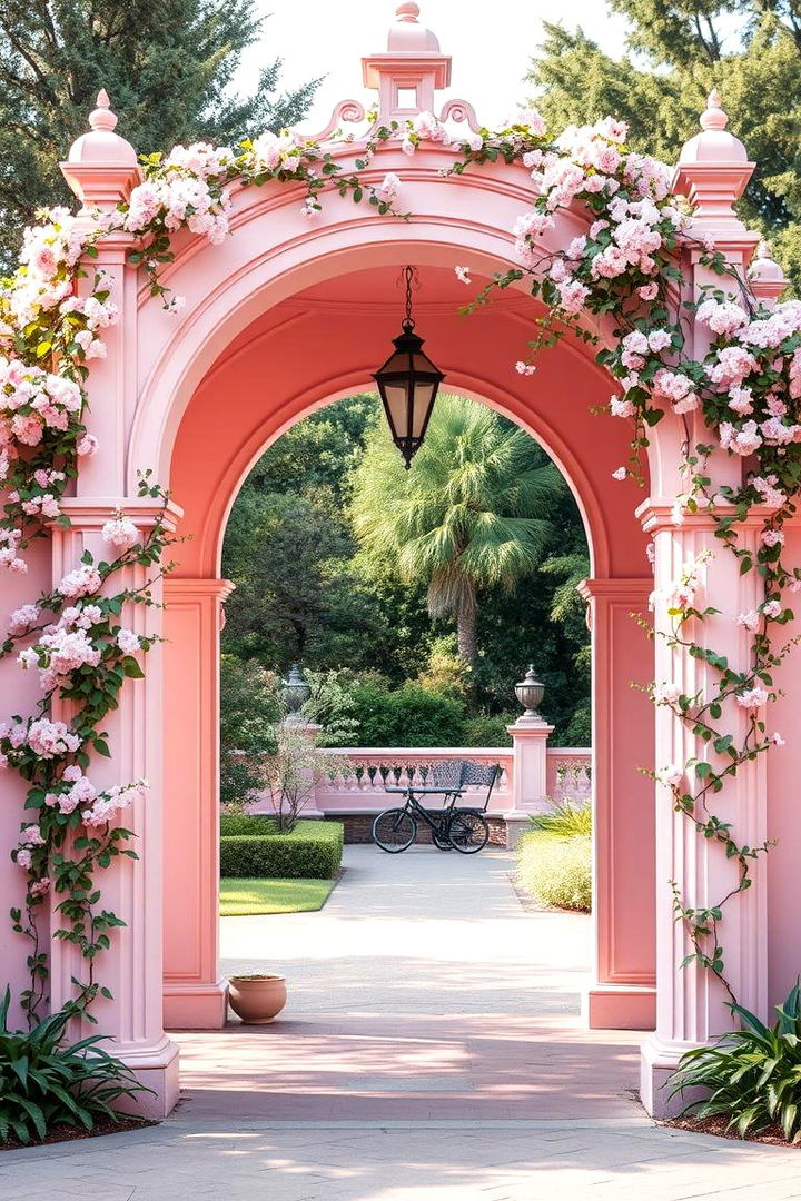 Elegant Pink Garden Arches - 22 Pink Garden Ideas