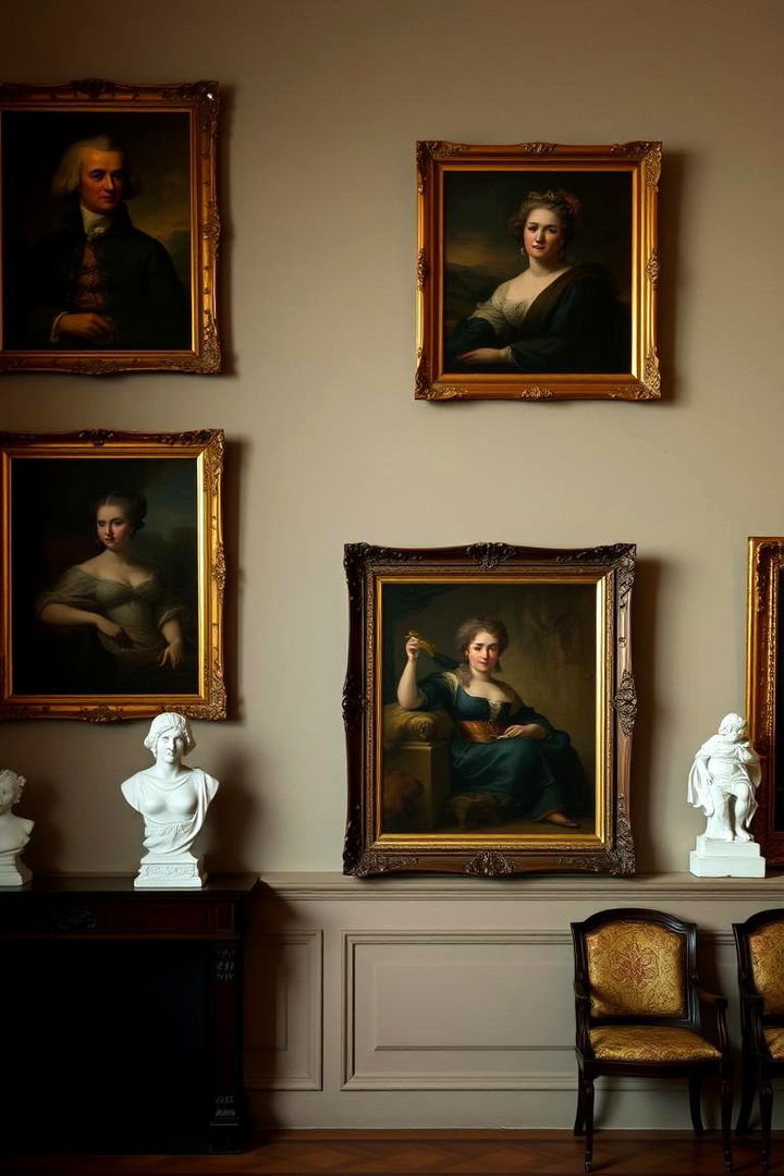 Elegant Portraits and Sculptures - 22 Dark Academia Interior Design Ideas