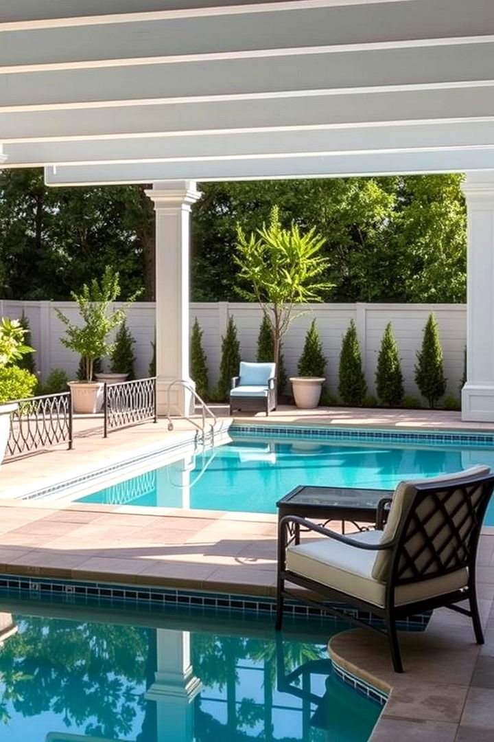 Elegant Railing and Furniture Touches - 22 Pool Patio Ideas