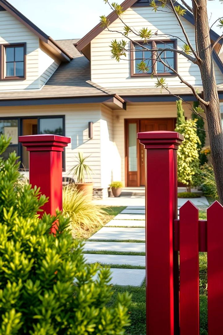 Elegant Red Fencing Features - 22 red home exterior ideas