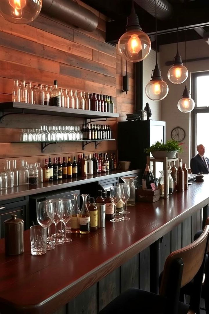 Elegant Rustic Bar Setup - 22 Hunting Man Cave Ideas
