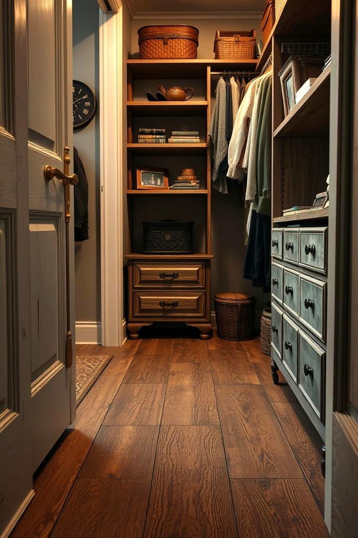 Elegant Rustic Flooring - 22 Rustic Closet Ideas