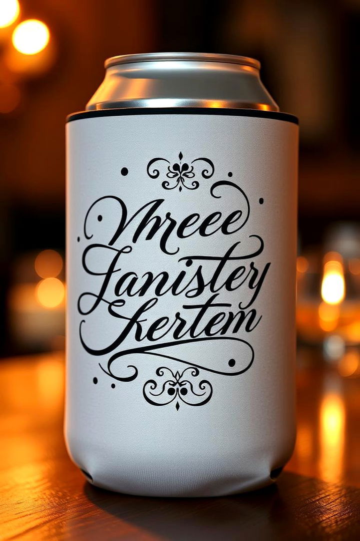 Elegant Script Wedding Koozie - 22 Wedding Koozie Ideas