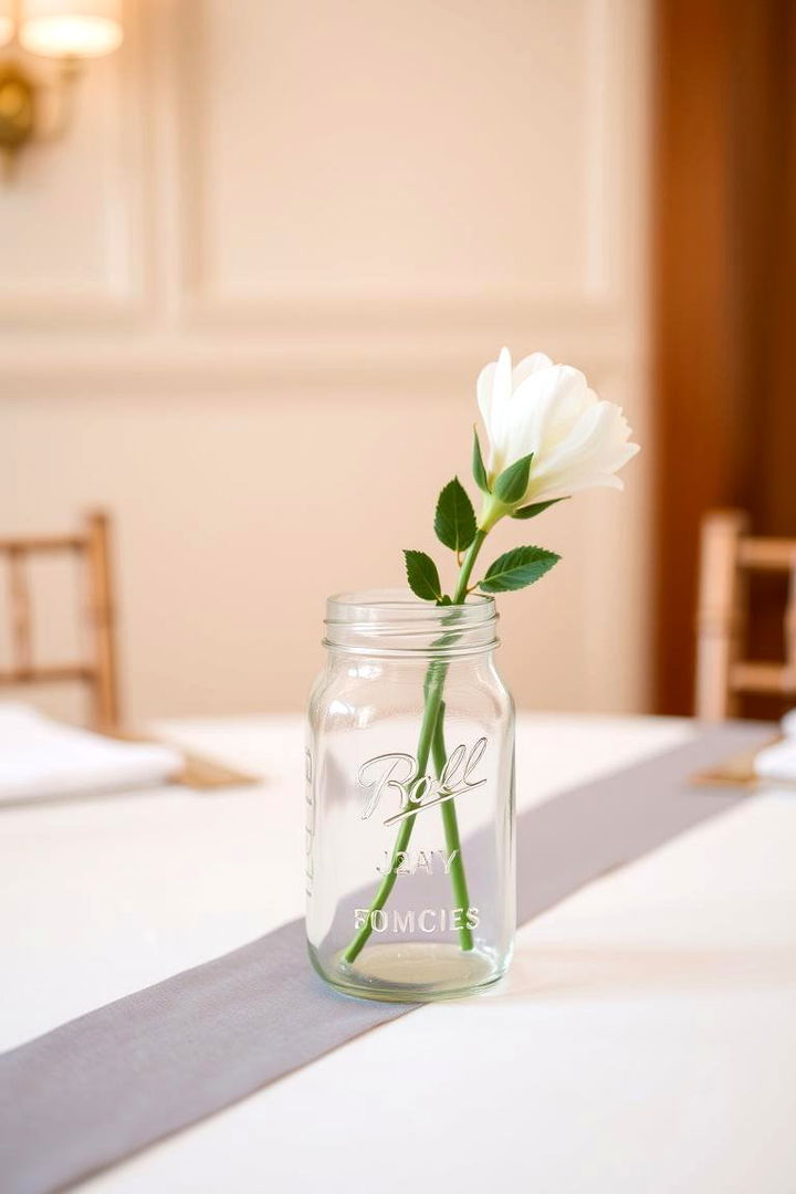 Elegant Simplicity - 22 Mason Jar Wedding Centerpieces