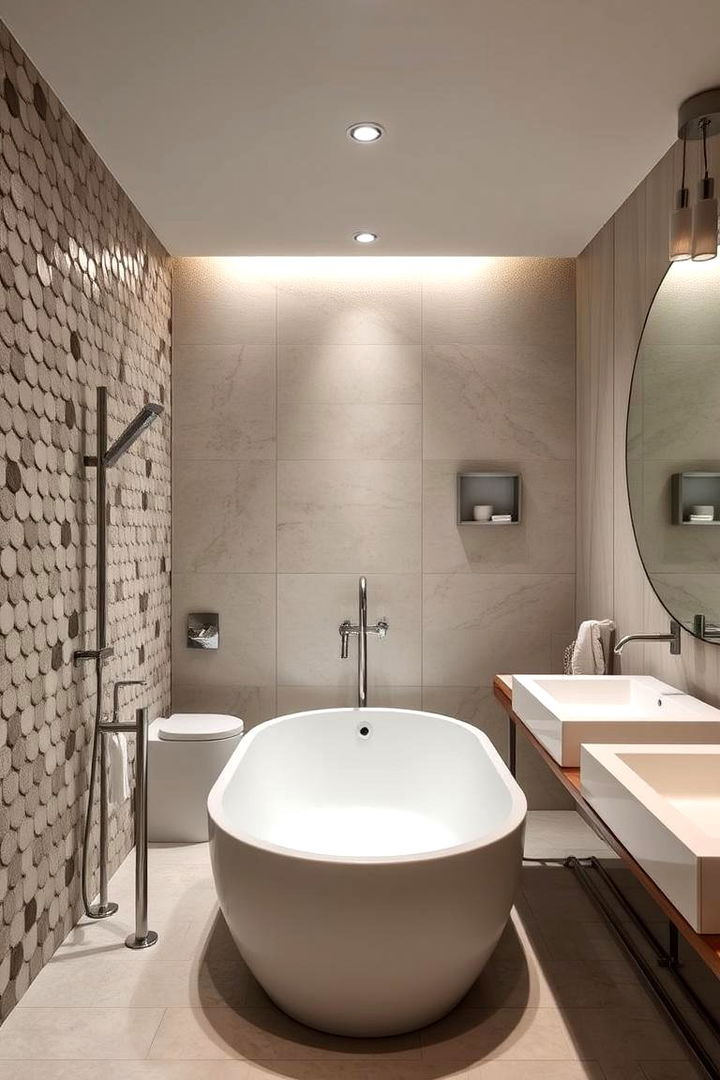Elegant Spa Retreat - 22 Pebble Tile Bathroom Ideas