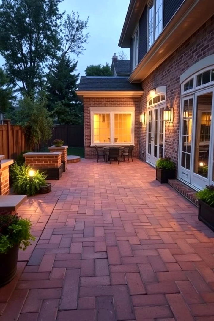 Elegant Stamped Brick Look - 22 Stamped Concrete Patio Ideas