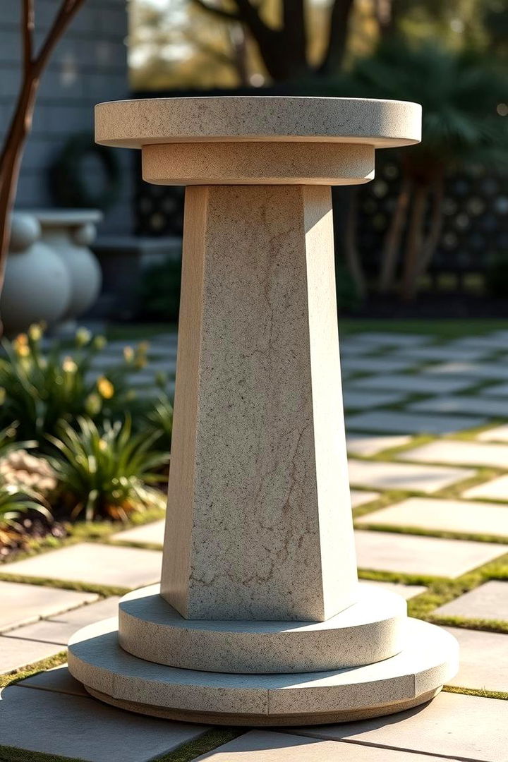 Elegant Stone Base Stand - 22 Outdoor Plant Stand Ideas